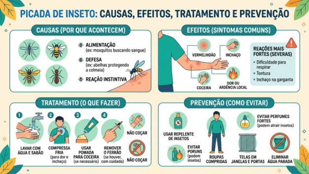 Piçada “Insect Bite or Sting Causes Effects Treatment and Prevention